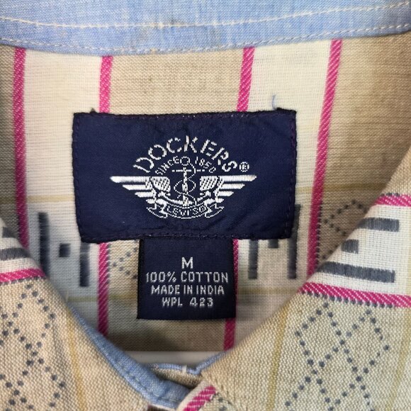 Levis 1991 Blouse Medium English Garden Stripe Button Up Shirt Deadstock Dockers - Picture 2 of 10